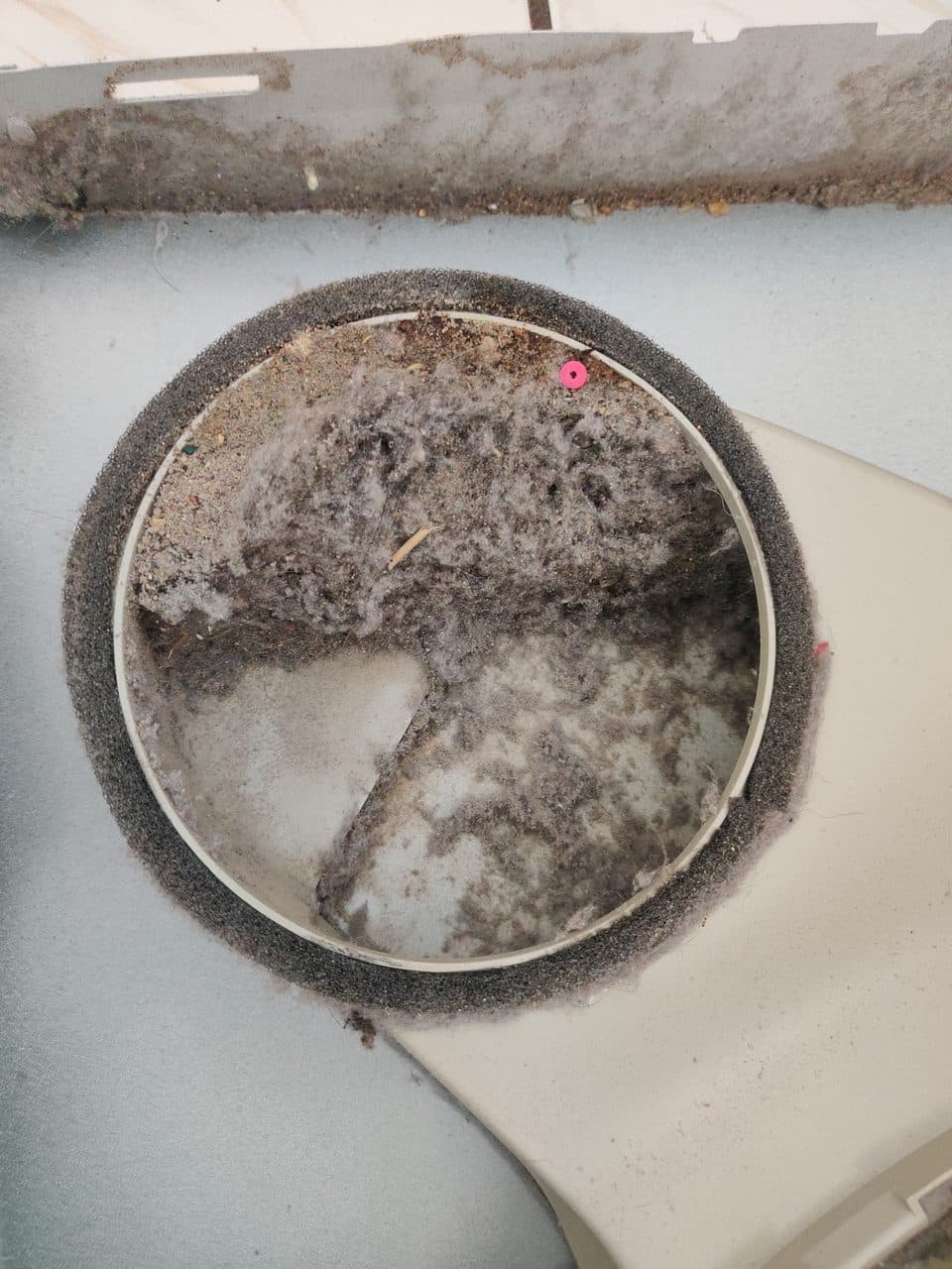 Lint-clogged dryer exhaust: GE dryer, model GTD42EASJ2WW (dryer repair in Miramar, FL, September 2026)