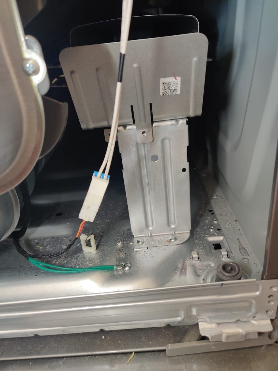 Heater housing inside the dryer: Samsung dryer, model DVE45B6300P (dryer repair in Pembroke Pines, FL, September 2026)